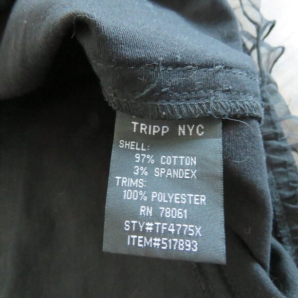 TRIPP NYC Vintage Y2K Steampunk Goth Pirate Lace Corset Top Black Metallic Red - Picture 16 of 16